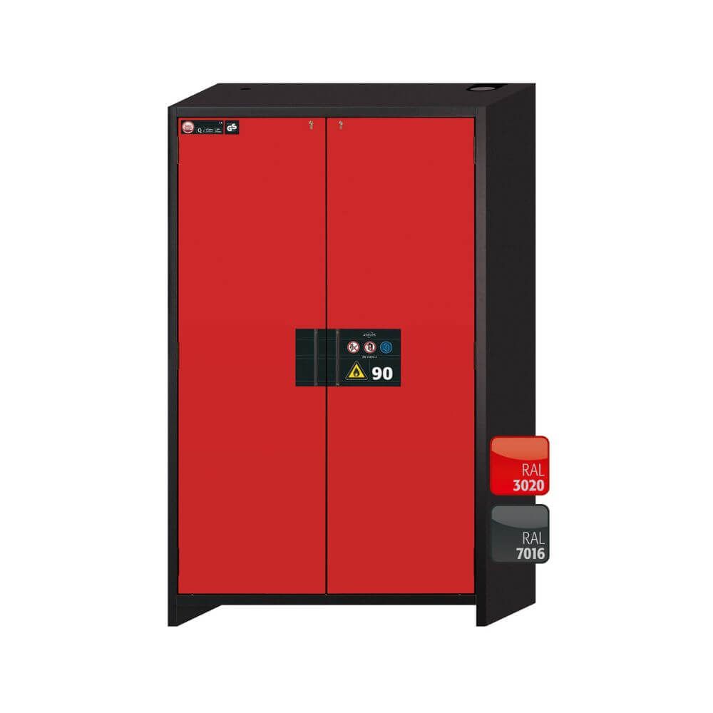 SAFETY STORAGE CABINET Q-CLASSIC-90 MODEL Q90.195.120 – 3 SHELVES, PERFORATED INSERT & 33 L SUMP